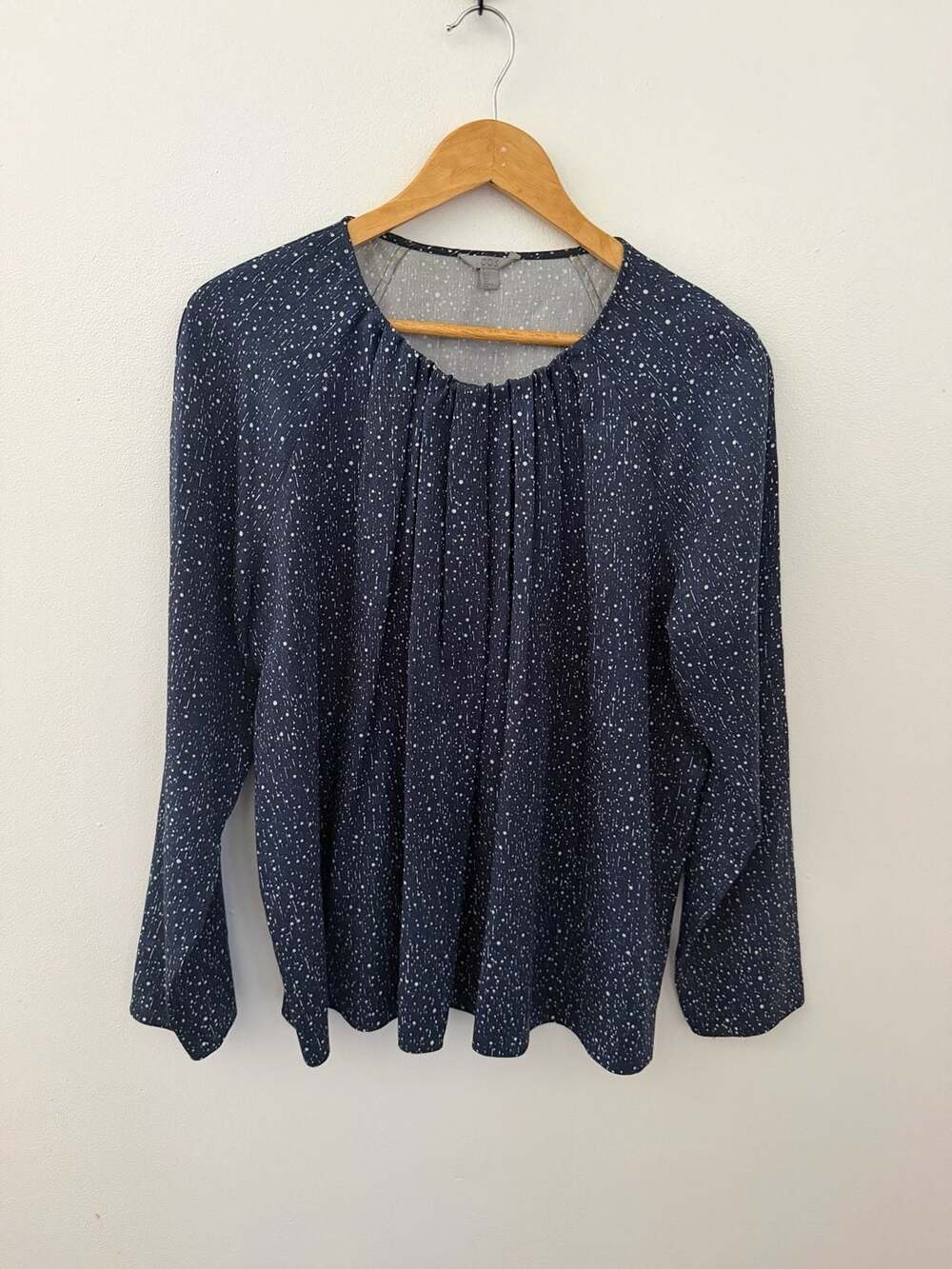 COS Blouse Size 6 Blue White Polka Dot Lyocell